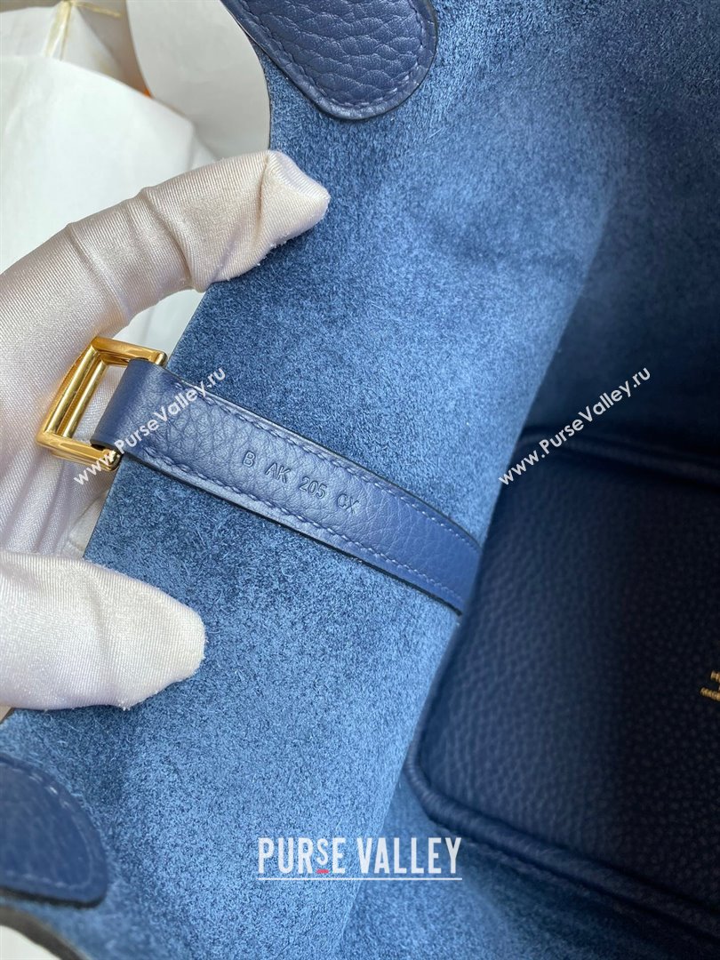 Hermes Picotin Lock Bag 18cm/22cm in Taurillon Clemence Leather Deep Blue/Gold 2023 (Handmade) (M-23110735)