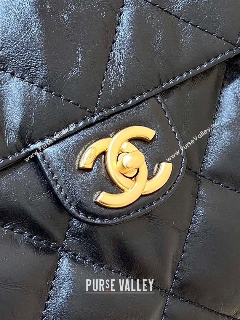 Chanel Bowling Bag in Shiny Calfskin AS4812 Black 2024 Top Quality (SHUNY-24121801)