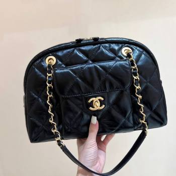 Chanel Small Bowling Bag in Shiny Calfskin AS4905 Black 2024 Top Quality (SHUNY-24121802)