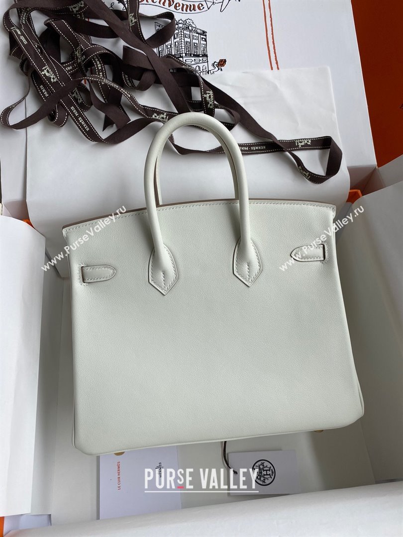 Hermes Birkin 25cm/30cm/35cm Bag in Original Swift Leather Glacier White/Gold 2024 (Full Handmade) (XYA-24032601)