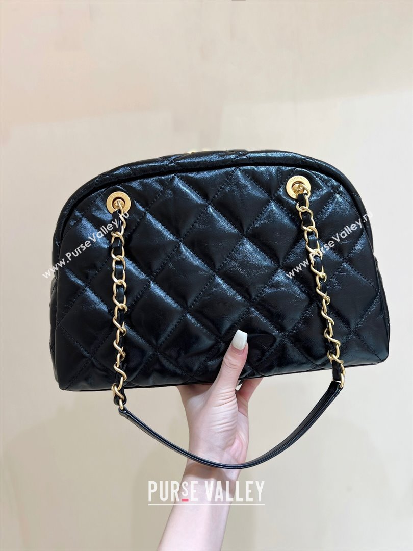 Chanel Small Bowling Bag in Shiny Calfskin AS4905 Black 2024 Top Quality (SHUNY-24121802)