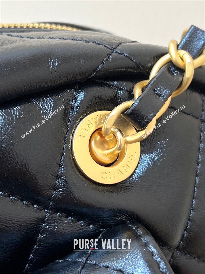 Chanel Small Bowling Bag in Shiny Calfskin AS4905 Black 2024 Top Quality (SHUNY-24121802)