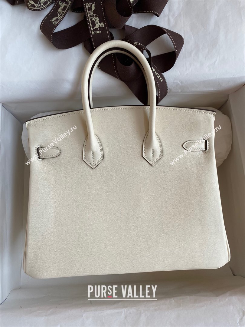 Hermes Birkin 25cm/30cm/35cm Bag in Original Swift Leather Cream White/Gold 2024 (Full Handmade) (XYA-24032602)