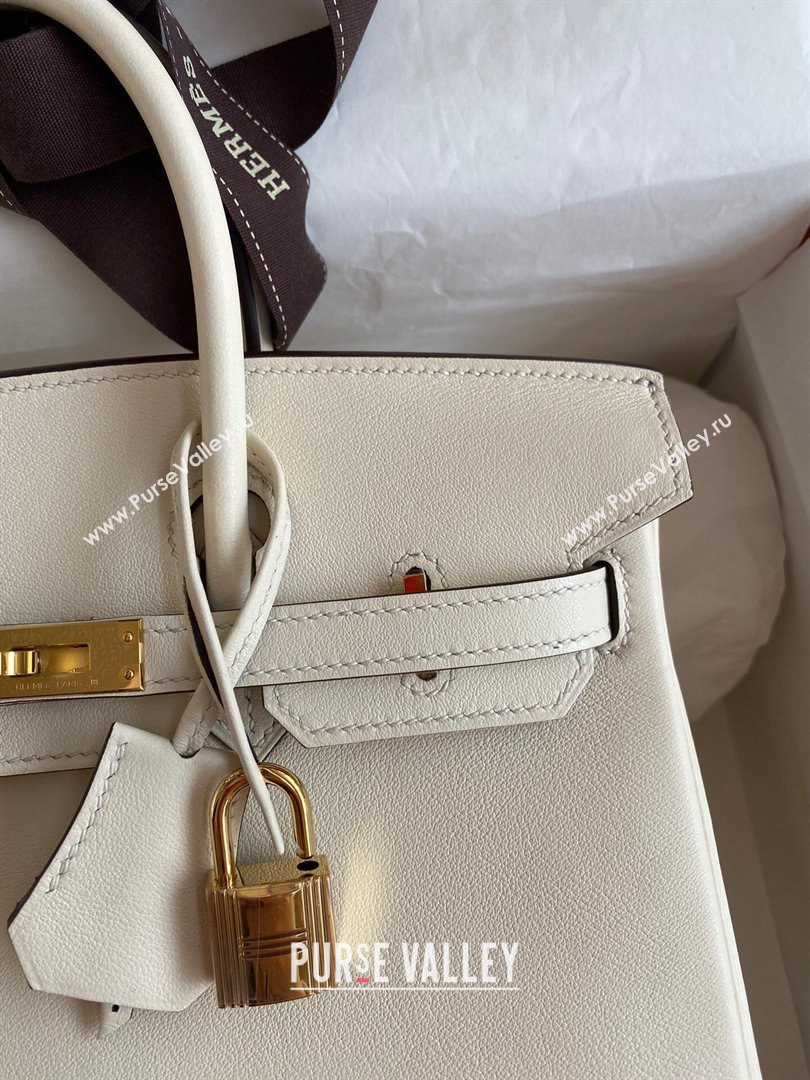 Hermes Birkin 25cm/30cm/35cm Bag in Original Swift Leather Cream White/Gold 2024 (Full Handmade) (XYA-24032602)