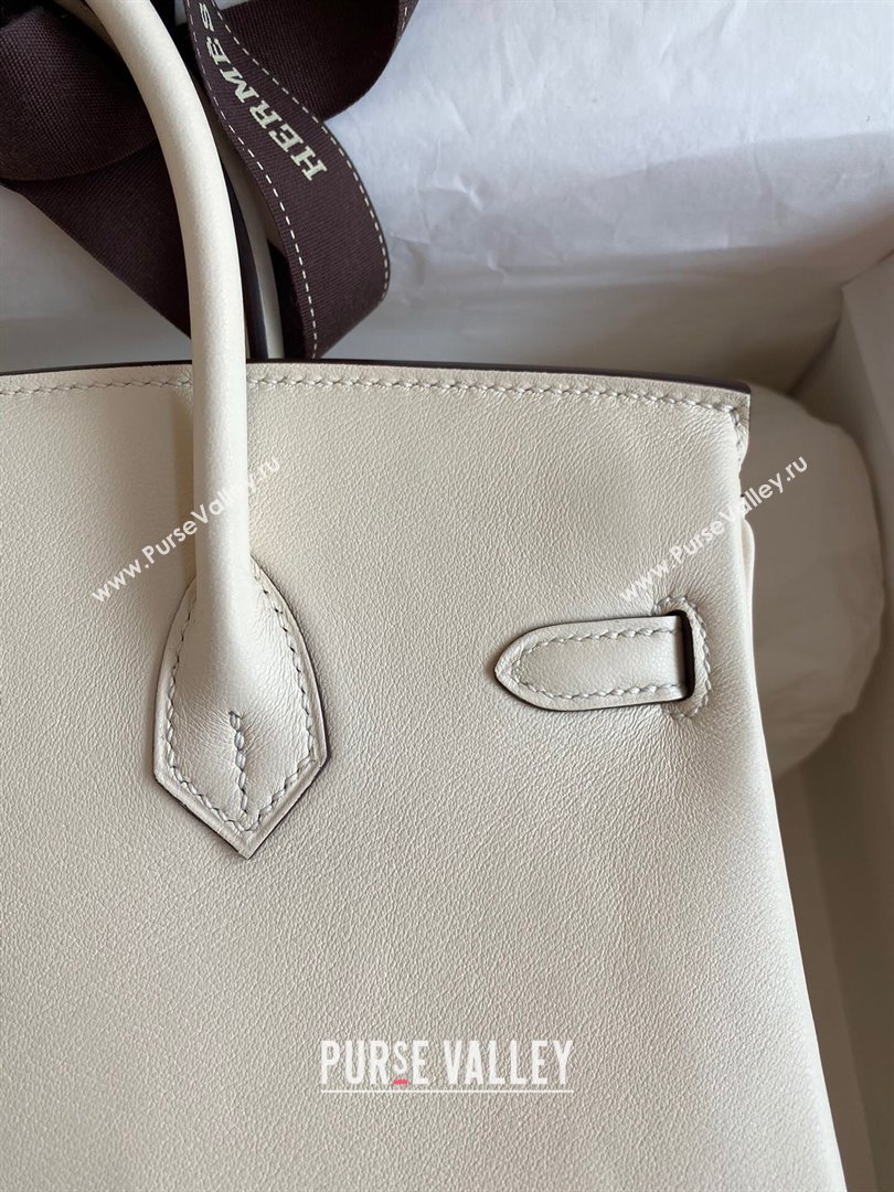 Hermes Birkin 25cm/30cm/35cm Bag in Original Swift Leather Cream White/Gold 2024 (Full Handmade) (XYA-24032602)