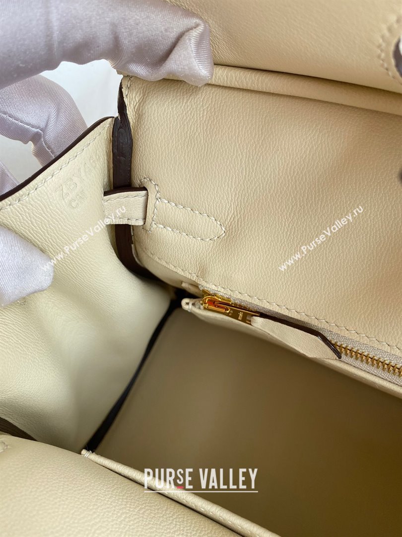 Hermes Birkin 25cm/30cm/35cm Bag in Original Swift Leather Cream White/Gold 2024 (Full Handmade) (XYA-24032602)