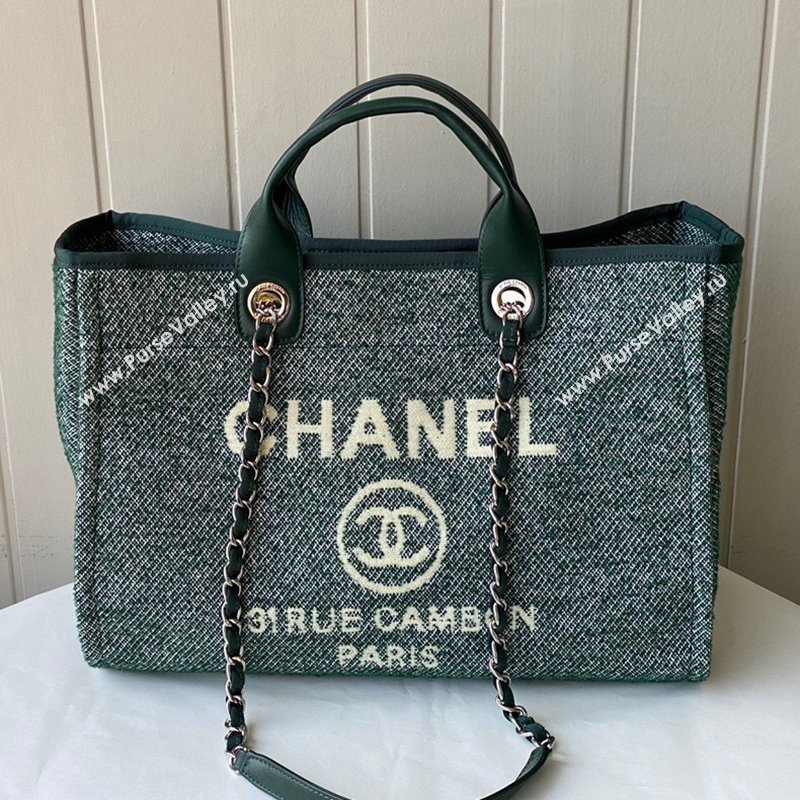 Chanel Deauville Mixed Fibers Large Shopping Bag A66941 Green 2021 TOP (SM-21101151)