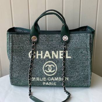Chanel Deauville Mixed Fibers Large Shopping Bag A66941 Green 2021 TOP (SM-21101151)