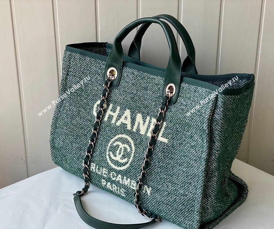Chanel Deauville Mixed Fibers Large Shopping Bag A66941 Green 2021 TOP (SM-21101151)