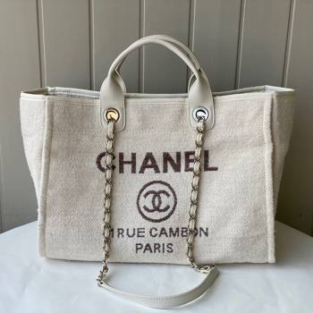 Chanel Deauville Mixed Fibers Large Shopping Bag A66941 White 2021 14 TOP (SM-21101152)