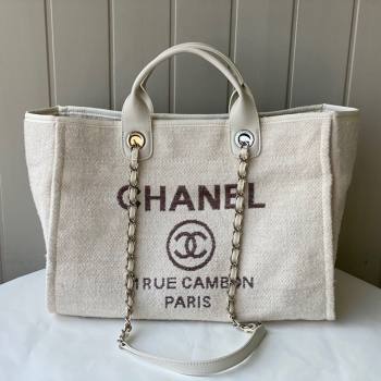 Chanel Deauville Mixed Fibers Large Shopping Bag  A66941 White 2021 14 TOP (SM-21101152)