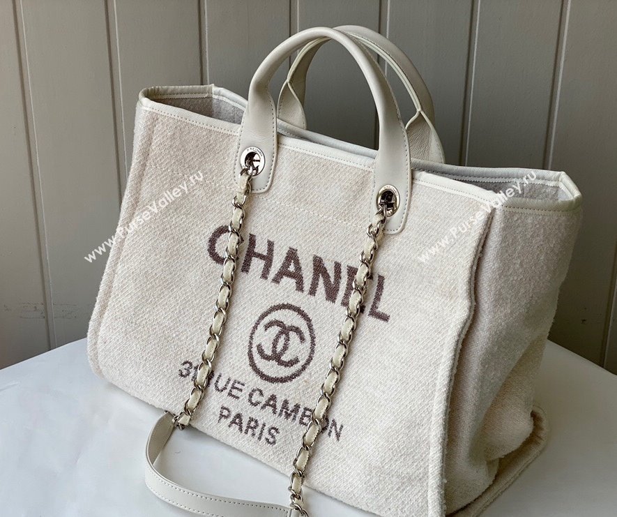 Chanel Deauville Mixed Fibers Large Shopping Bag  A66941 White 2021 14 TOP (SM-21101152)