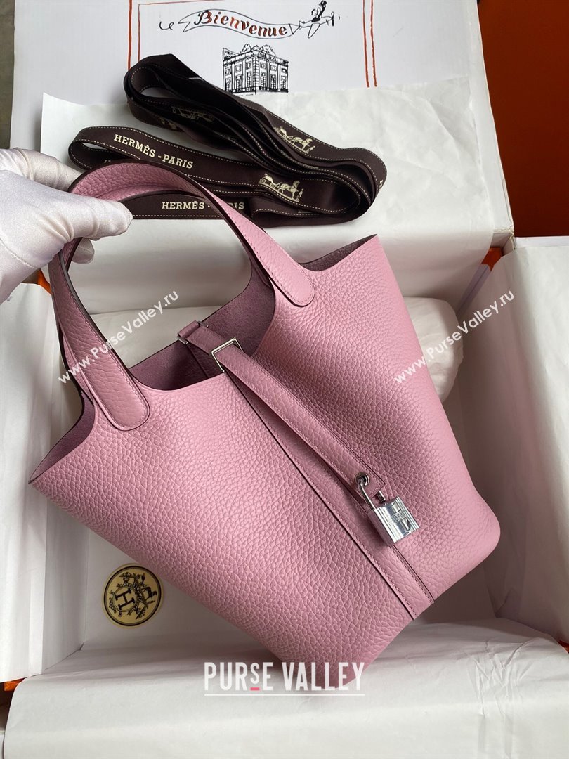 Hermes Picotin Lock Bag 18cm/22cm in Taurillon Clemence Leather Malva Violet/Silver 2023 (Handmade) (M-23110715)