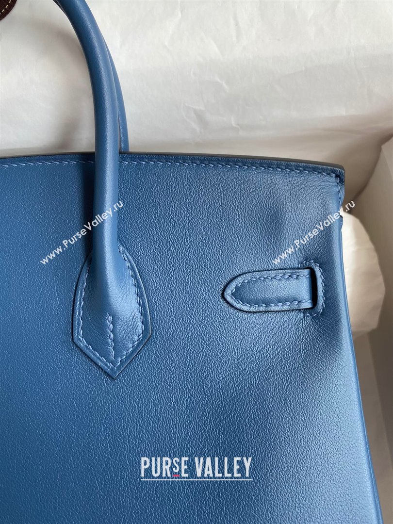 Hermes Birkin 25cm/30cm/35cm Bag in Original Swift Leather Blue/Gold 2024 (Full Handmade) (XYA-24032605)