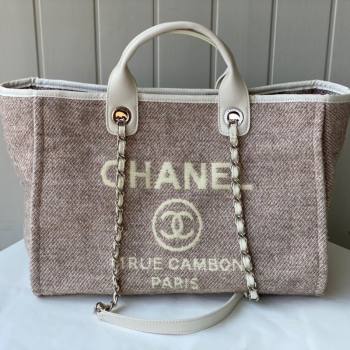 Chanel Deauville Mixed Fibers Large Shopping Bag A66941 Beige 2021 15 TOP (SM-21101153)