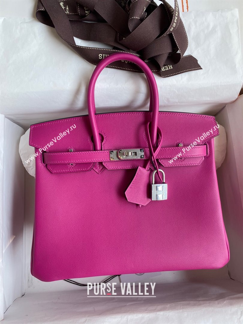 Hermes Birkin 25cm/30cm/35cm Bag in Original Swift Leather Rosy/Silver 2024 (Full Handmade) (XYA-24032606)