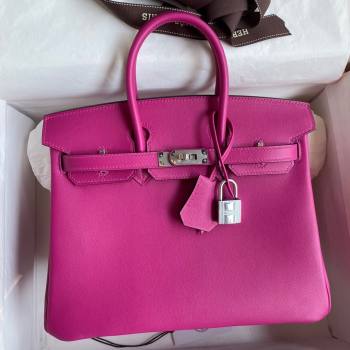 Hermes Birkin 25cm/30cm/35cm Bag in Original Swift Leather Rosy/Silver 2024 (Full Handmade) (XYA-24032606)