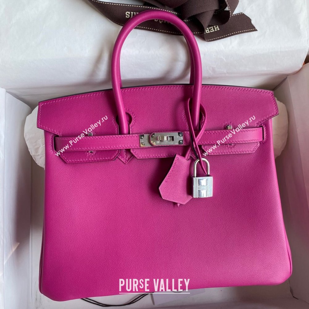 Hermes Birkin 25cm/30cm/35cm Bag in Original Swift Leather Rosy/Silver 2024 (Full Handmade) (XYA-24032606)