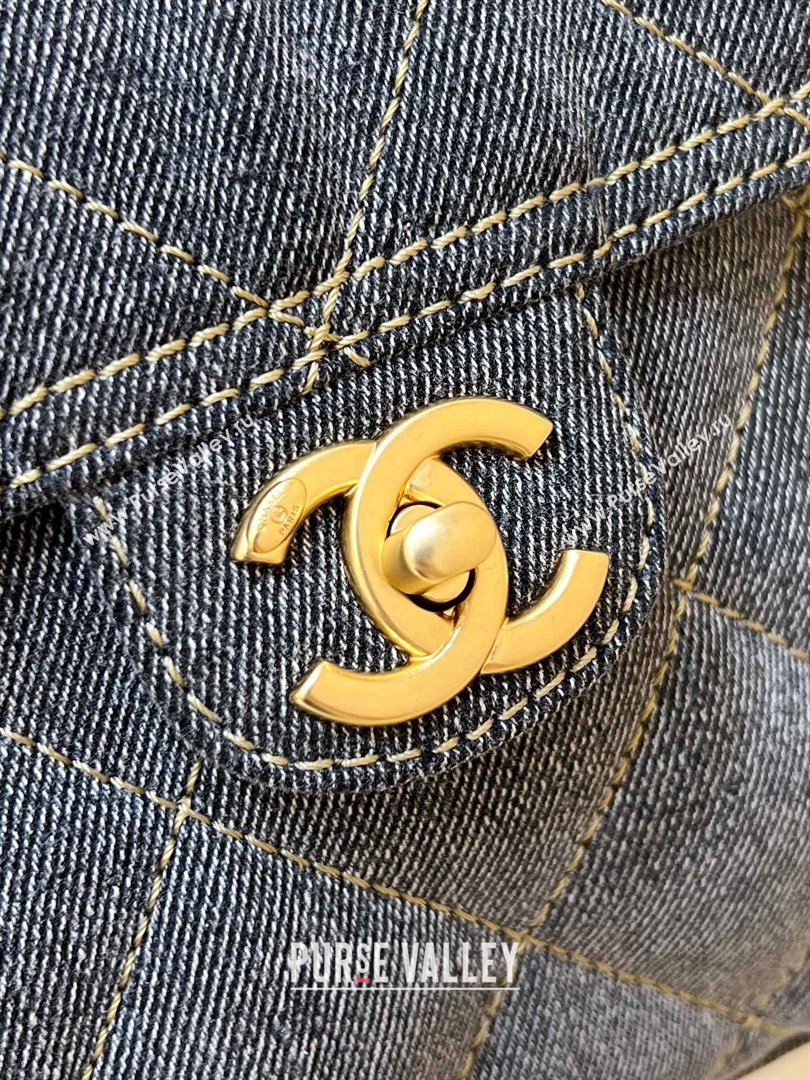 Chanel Small Bowling Bag in Grey Washed Denim AS4905 2024 Top Quality (SHUNY-24121804)
