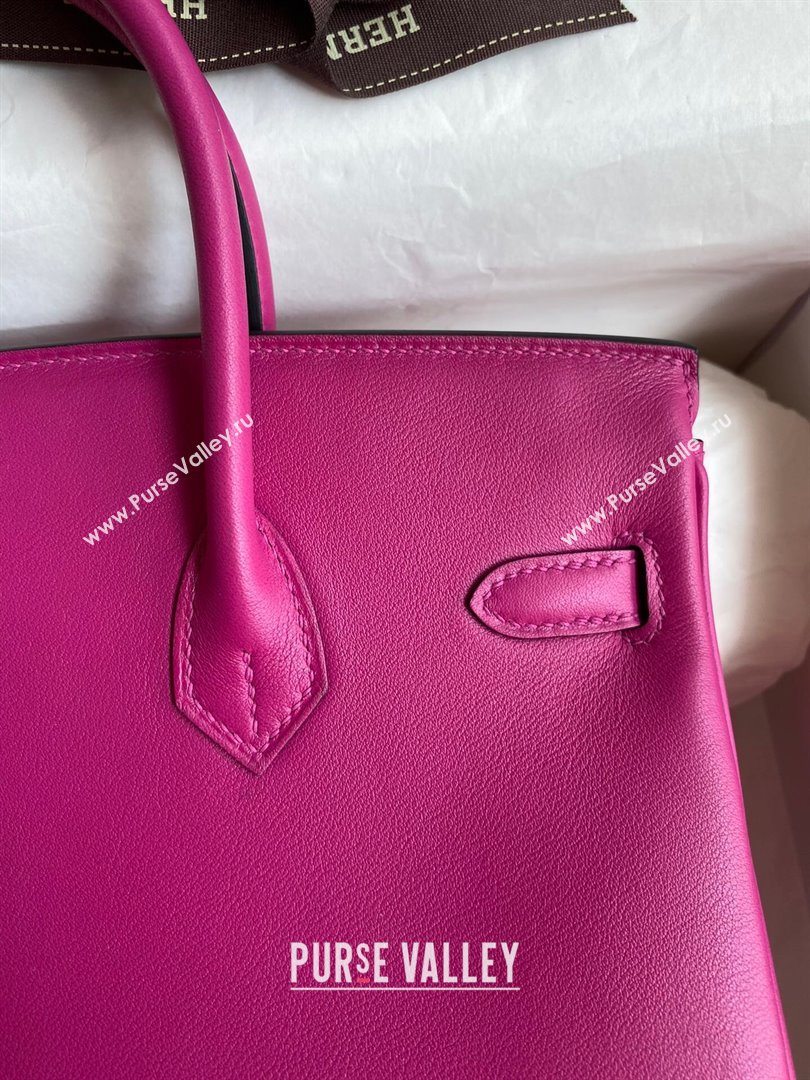 Hermes Birkin 25cm/30cm/35cm Bag in Original Swift Leather Rosy/Silver 2024 (Full Handmade) (XYA-24032606)