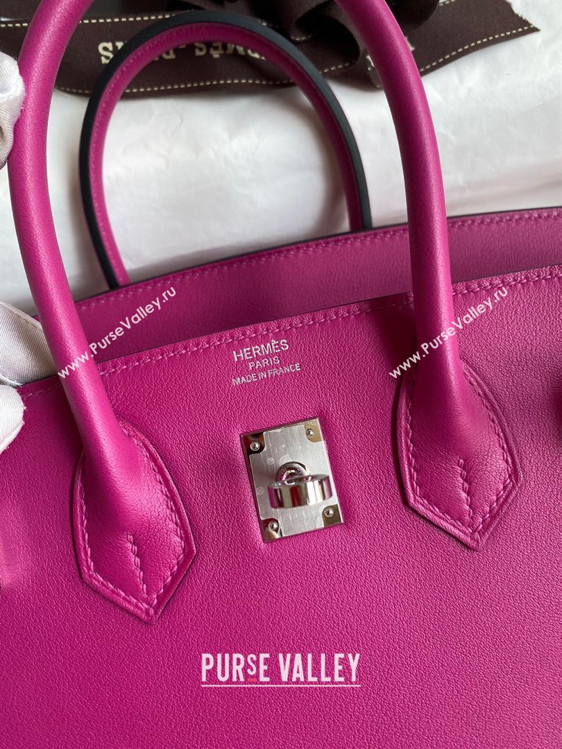 Hermes Birkin 25cm/30cm/35cm Bag in Original Swift Leather Rosy/Silver 2024 (Full Handmade) (XYA-24032606)