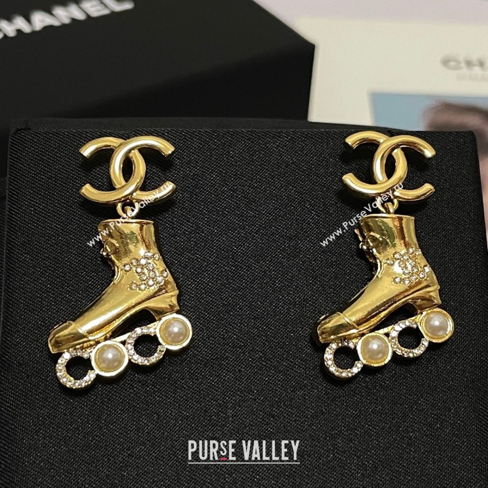 Chanel Boots Pendant Earrings CH12508 Gold 2024 (YF-24012508)