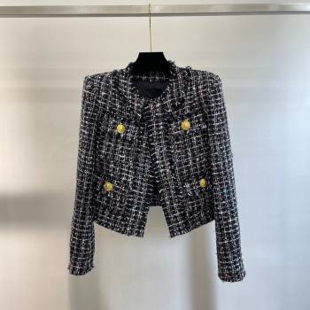 Balmain Tweed Jacket B83008 Black 2024 (Q-24083008)