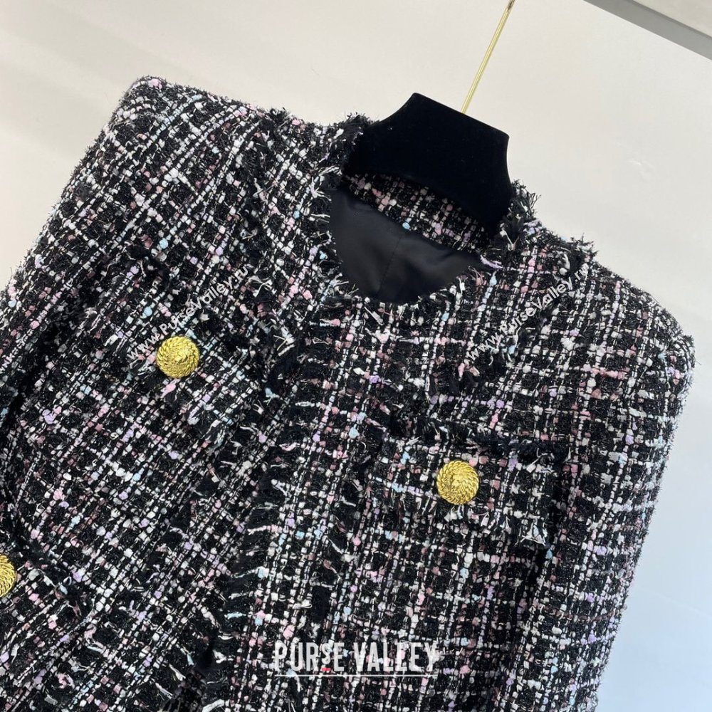 Balmain Tweed Jacket B83008 Black 2024 (Q-24083008)