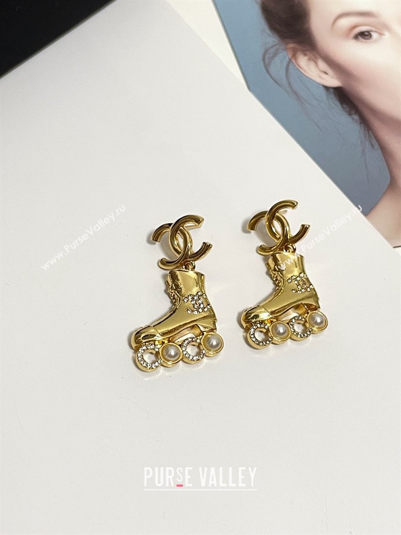 Chanel Boots Pendant Earrings CH12508 Gold 2024 (YF-24012508)