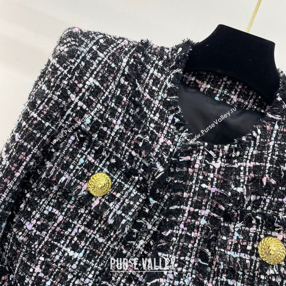 Balmain Tweed Jacket B83008 Black 2024 (Q-24083008)