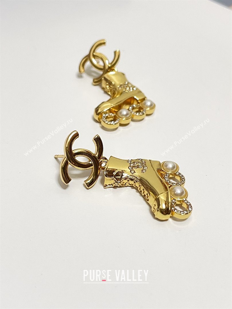 Chanel Boots Pendant Earrings CH12508 Gold 2024 (YF-24012508)