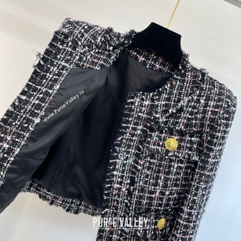 Balmain Tweed Jacket B83008 Black 2024 (Q-24083008)