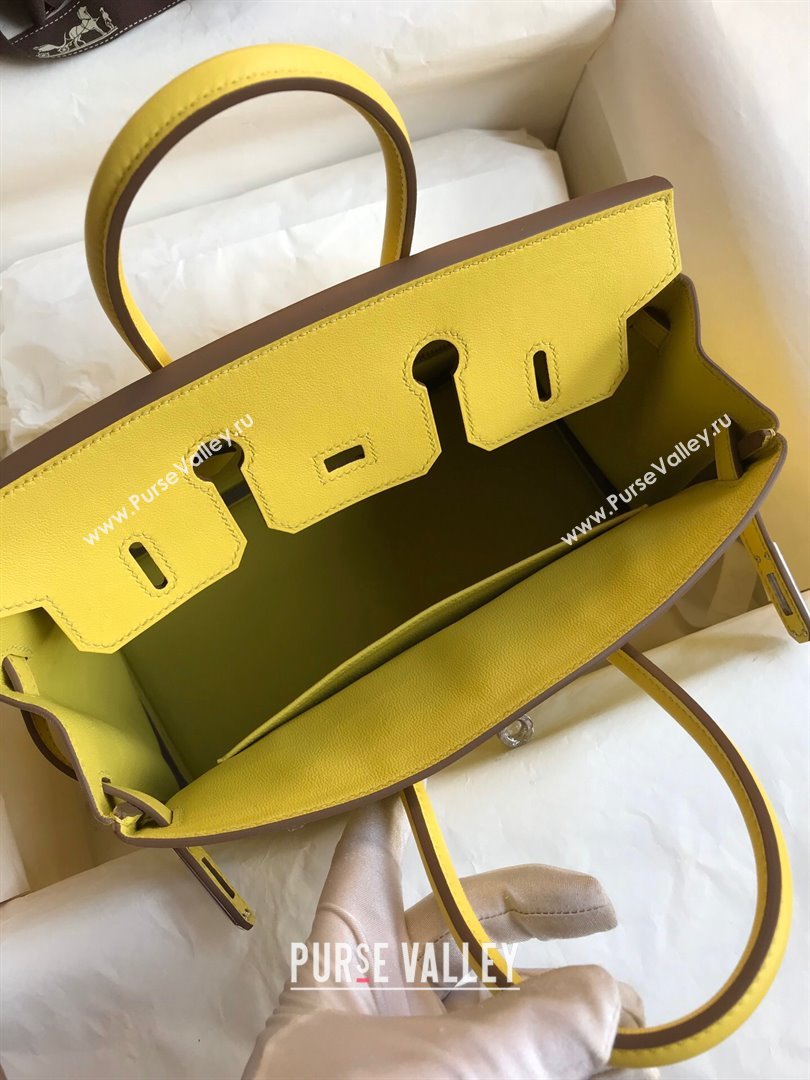 Hermes Birkin 25cm/30cm/35cm Bag in Original Swift Leather Lemon Yellow/Silver 2024 (Full Handmade) (XYA-24032608)