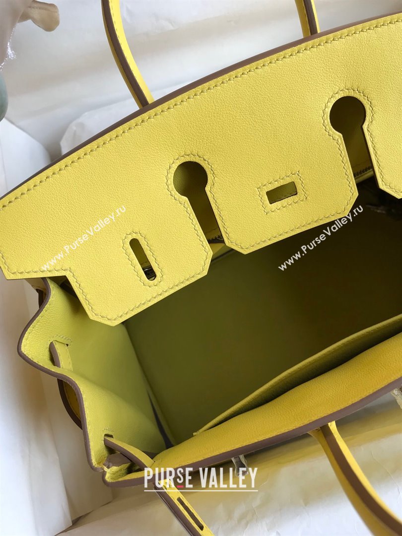 Hermes Birkin 25cm/30cm/35cm Bag in Original Swift Leather Lemon Yellow/Silver 2024 (Full Handmade) (XYA-24032608)