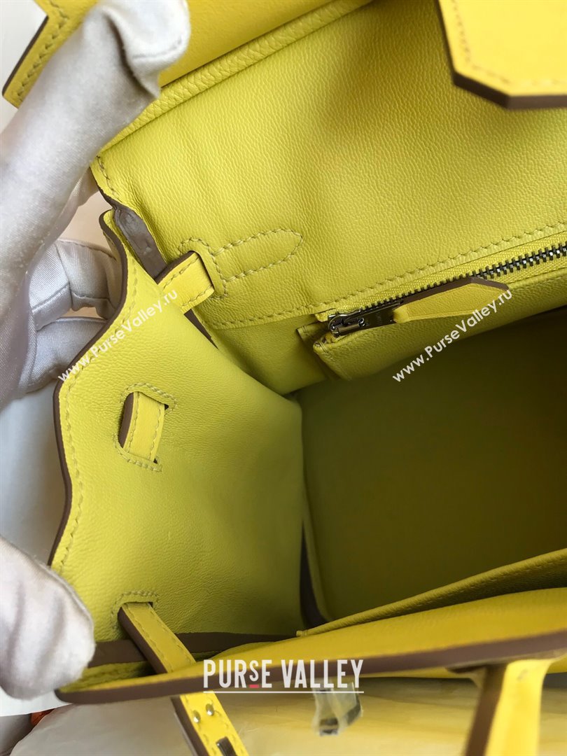 Hermes Birkin 25cm/30cm/35cm Bag in Original Swift Leather Lemon Yellow/Silver 2024 (Full Handmade) (XYA-24032608)