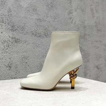 Bottega Veneta Calfskin Knot Ankle Boots 8cm White 2023 (MD-231104039)