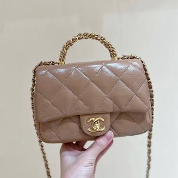 Chanel 24B Lambskin Mini Flap Bag with Top Handle AS5032 Light Brown 2024 Top Quality (SHUNY-24121807)