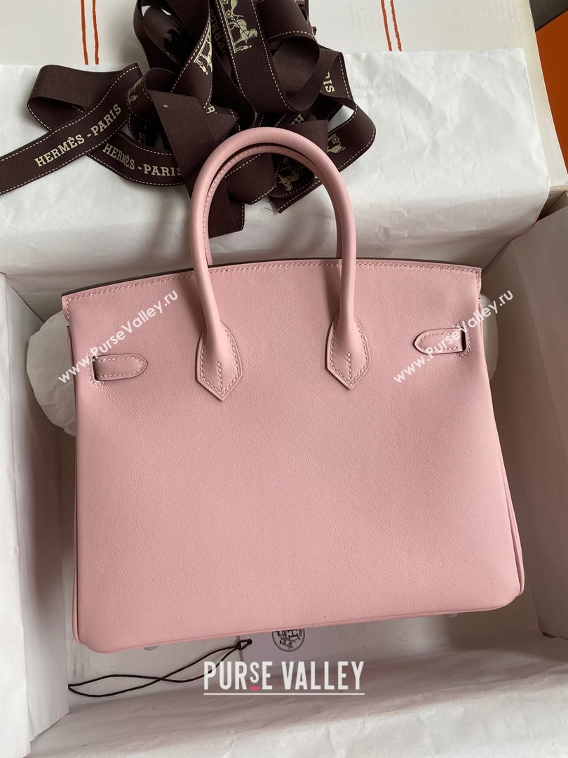 Hermes Birkin 25cm/30cm/35cm Bag in Original Swift Leather 3Q Pink/Silver 2024 (Full Handmade) (XYA-24032609)