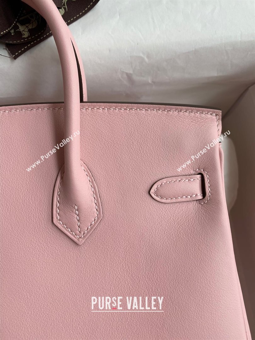 Hermes Birkin 25cm/30cm/35cm Bag in Original Swift Leather 3Q Pink/Silver 2024 (Full Handmade) (XYA-24032609)