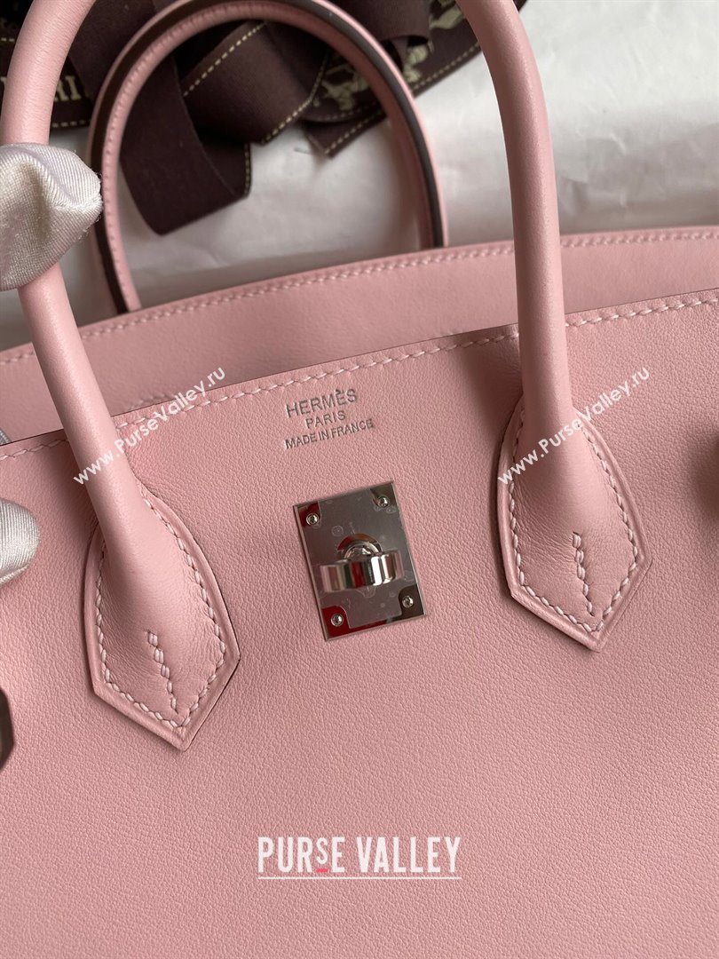 Hermes Birkin 25cm/30cm/35cm Bag in Original Swift Leather 3Q Pink/Silver 2024 (Full Handmade) (XYA-24032609)