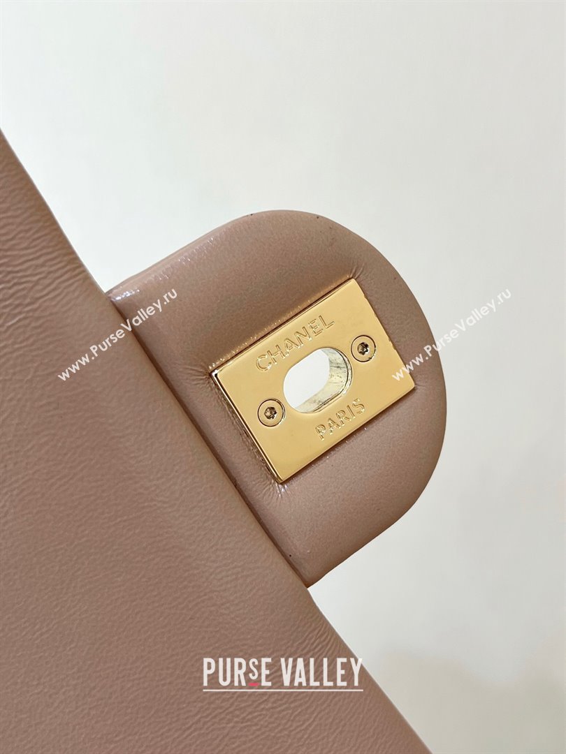 Chanel 24B Lambskin Mini Flap Bag with Top Handle AS5032 Light Brown 2024 Top Quality (SHUNY-24121807)