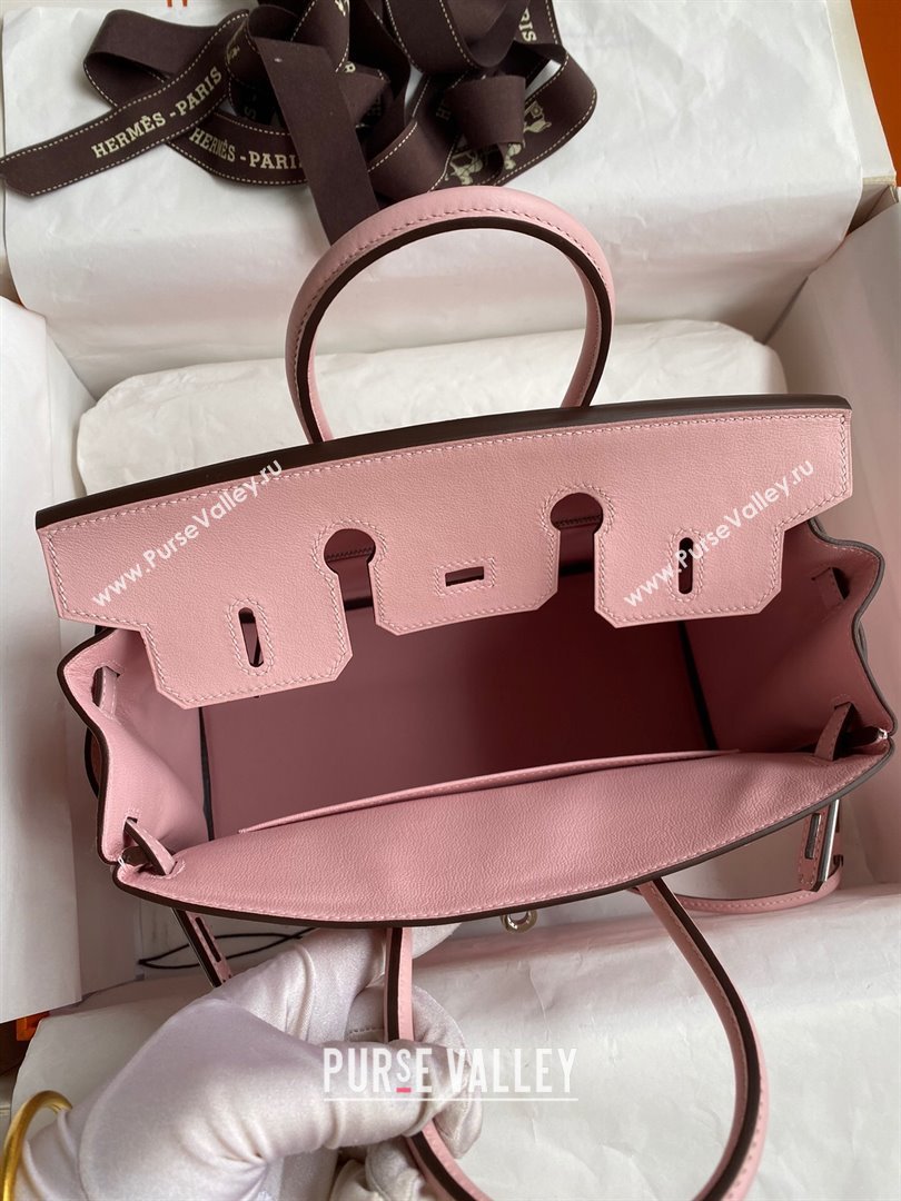 Hermes Birkin 25cm/30cm/35cm Bag in Original Swift Leather 3Q Pink/Silver 2024 (Full Handmade) (XYA-24032609)