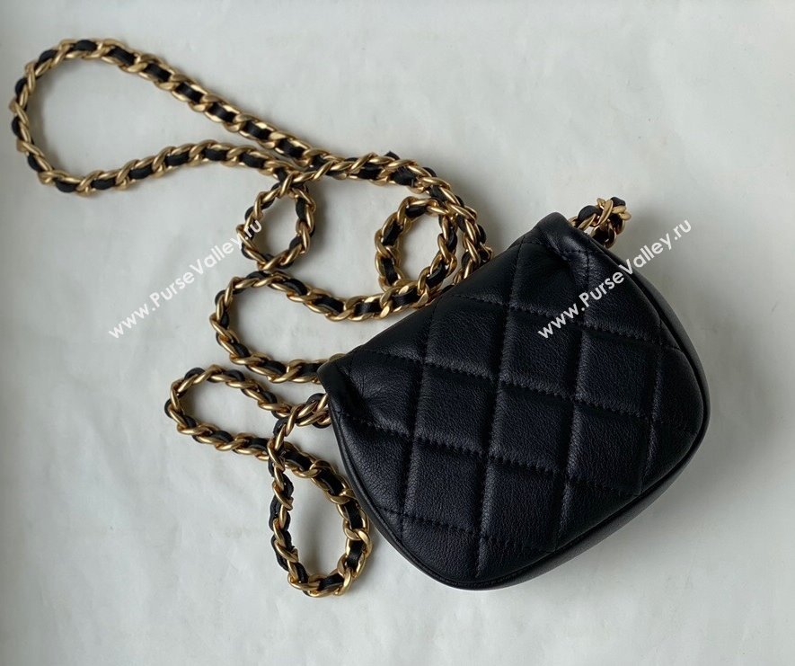 Chanel Calfskin Saddle Clutch with Chain AP2344 Black 2021 (SM-21101168)