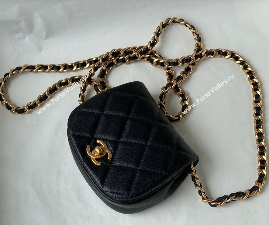 Chanel Calfskin Saddle Clutch with Chain AP2344 Black 2021 (SM-21101168)