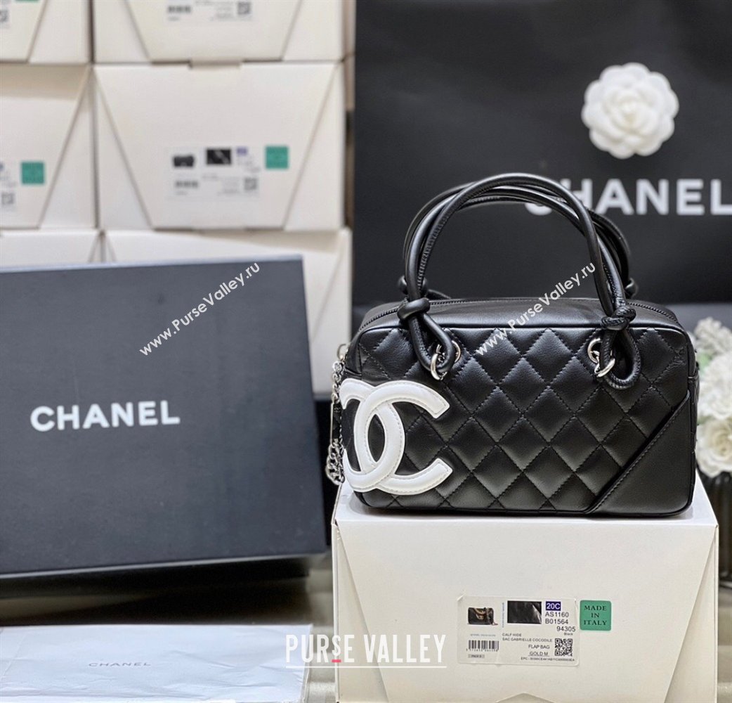 Chanel Cambon Mini Bowling Bag in Black Calfskin A29792 2024 Top Quality (SHUNY-24121809)