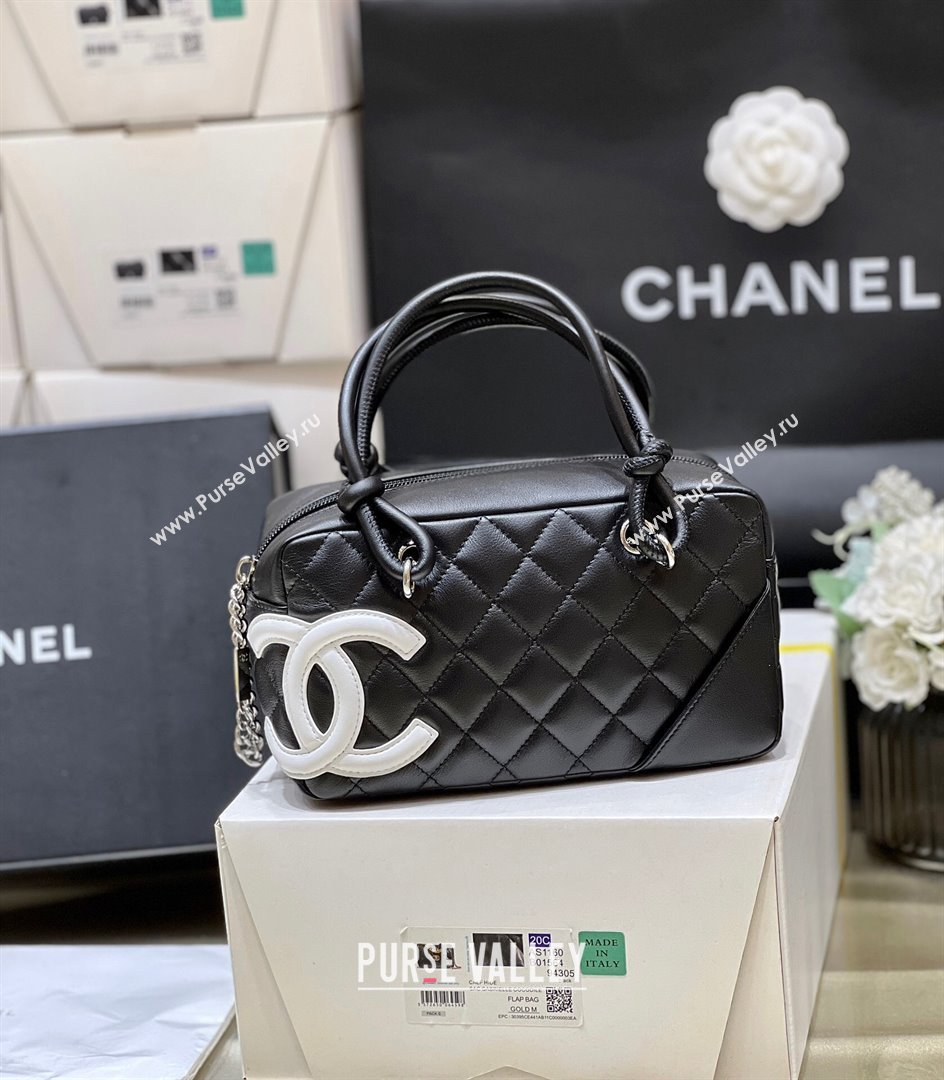 Chanel Cambon Mini Bowling Bag in Black Calfskin A29792 2024 Top Quality (SHUNY-24121809)