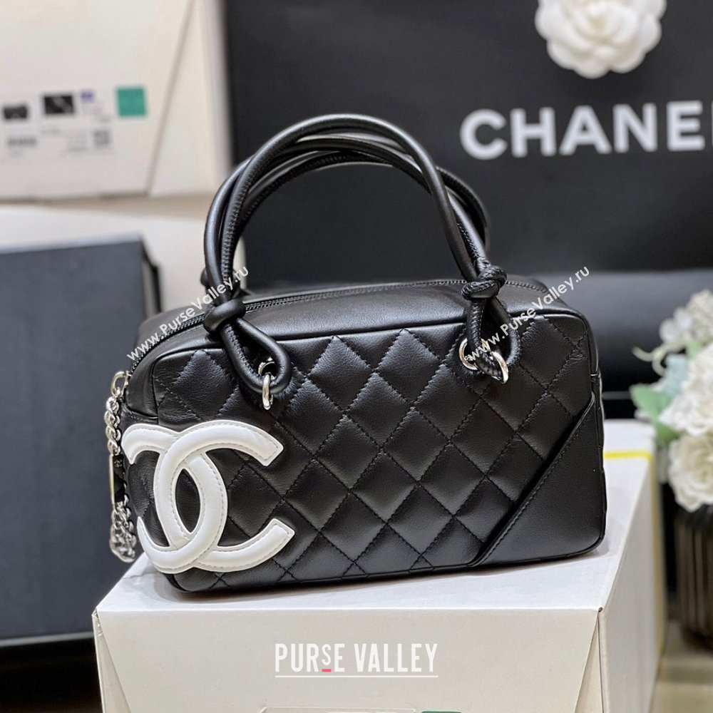 Chanel Cambon Mini Bowling Bag in Black Calfskin A29792 2024 Top Quality (SHUNY-24121809)