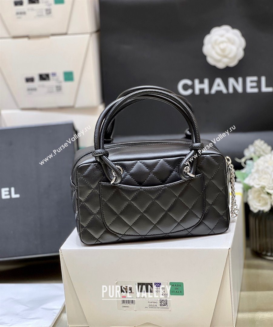 Chanel Cambon Mini Bowling Bag in Black Calfskin A29792 2024 Top Quality (SHUNY-24121809)