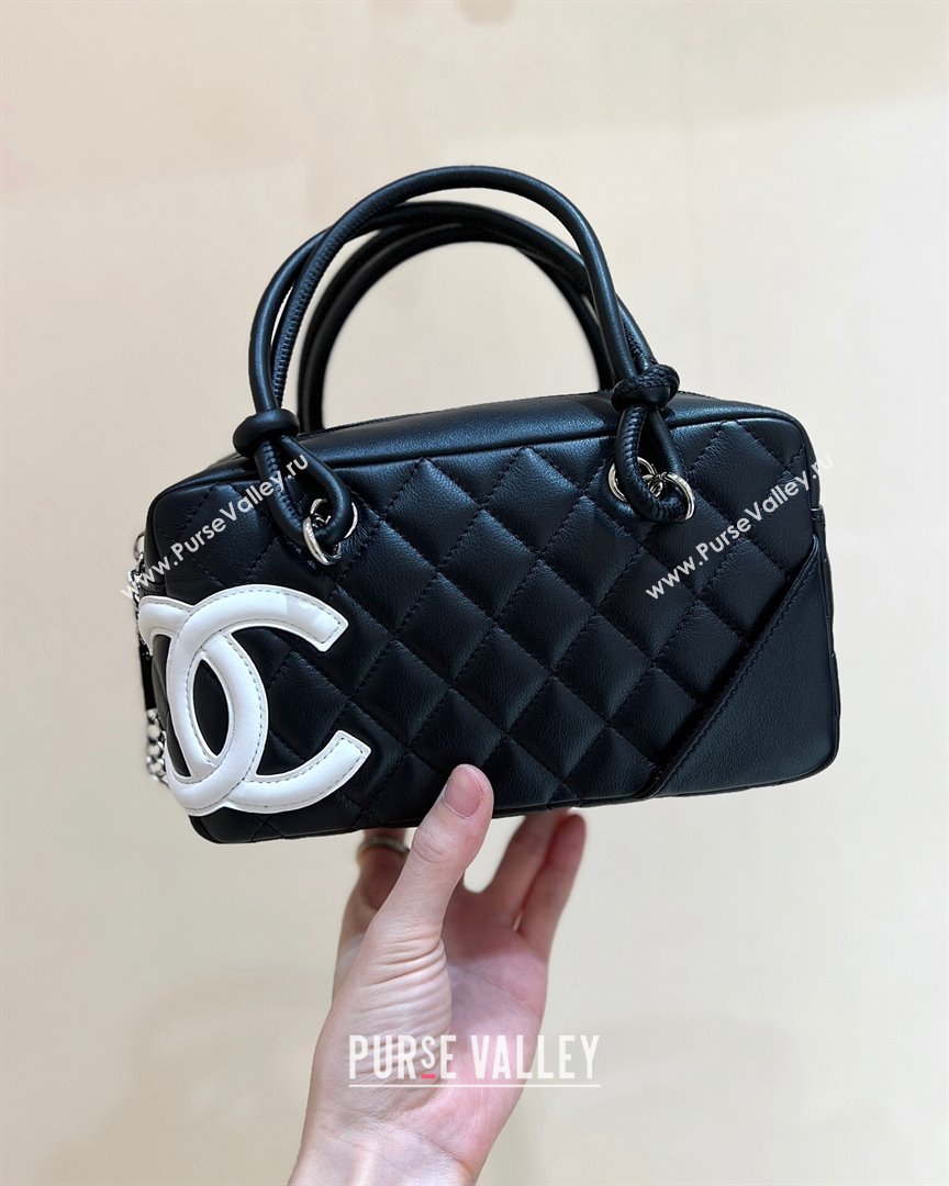 Chanel Cambon Mini Bowling Bag in Black Calfskin A29792 2024 Top Quality (SHUNY-24121809)