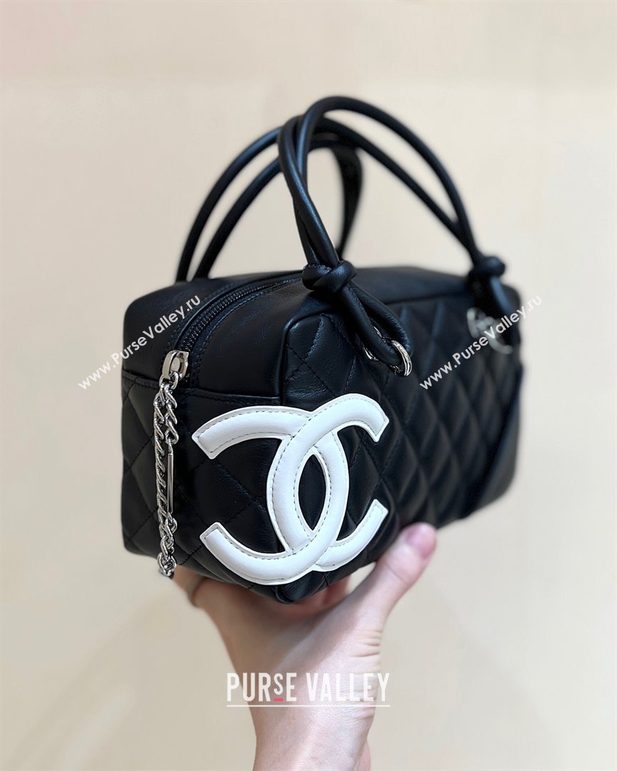 Chanel Cambon Mini Bowling Bag in Black Calfskin A29792 2024 Top Quality (SHUNY-24121809)